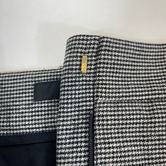 Gucci Vintage Houndstooth Print Tom Ford Era Pencil Skirt Horsebit Gold Buckle 4 - Picture 7 of 10